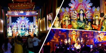 শৈল্পিক নান্দনিকতায় জমকালো দুর্গোৎসব